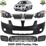 Front Bumper Cover Primed Plastic & Headlights Kit For 2009-2010 Pontiac Vibe. Fixed Price $2397.01.