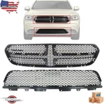 Fits 2014-2020 Dodge Durango Front Bumper Upper Lower Grille Black Plastic 2PC. Fixed Price $148.20.