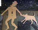 Bronze Colored Steel Attack Dog After Burglar Single Toggle Light Switch Plate. Fixed Price $32.00.
