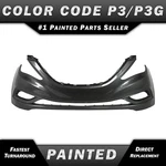 New Painted *P3/P3G Harbor Gray* Front Bumper Cover For 2010-2013 Hyundai Sonata. Fixed Price $380.99.