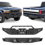 Hooke Road Steel Front Bumper Rear Fit Ford F-150 F-250 F-350 1992-1996. Fixed Price $888.68.