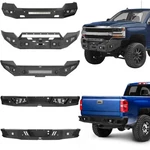 Textured Steel Front Rear Bumper W/light Fit 2016-2018 Chevrolet Silverado 1500. Fixed Price $859.61.