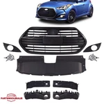 For 2013-2017 Hyundai Veloster Turbo Front Grille W/radiator/fog Light Cover Kit. Fixed Price $245.99.