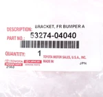 Genuine Oem Toyota 53274-04040 Driver Front Bumper Cover Bracket 2016-20 Tacoma. Fixed Price $40.86.