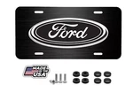 Ford Logo Black Brushed Steel Look Vehicle License Plate Car Truck Auto Tag. Fixed Price $19.95.