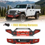 Aaiwa Red Front Rear Bumper Hitch Receiver Led Light For 20-24 Jeep Gladiator Jt. Fixed Price $309.95.