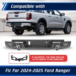 Rear Bumper Black Steel 2024-2026 Ford Ranger W/2*POD LIGHTS+2*D-RING Kit. Fixed Price $349.99.