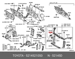 Oe Bracket, Front Bumper Side Mounting, Right, 5214521050 For Toyota 52145-21050. Fixed Price $15.69.