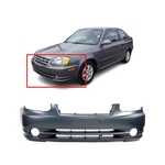 Bumper Cover For 2003-2006 Hyundai Accent W/fog Light Holes HY1000144 Front. Fixed Price $154.10.