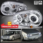 Fits 1999-2006 Volkswagen Vw Golf MK4 Gti Led Halo Projector Headlights Lamps. Fixed Price $138.38.