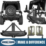 Hooke Road Rear Bumper W/tire Carrier Jerry Can Mount For 07-18 Jeep Wrangler Jk. Fixed Price $699.48.