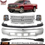 Front Bumper Chrome Steel & Headlight Kit For 2014-2015 Chevrolet Silverado 1500. Fixed Price $996.99.