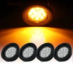 4PCS Set Amber 2.5" 13 Led Clear Lens Side Marker Lights W/ Grommet Fits Trailer. Fixed Price $21.79.