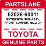 52026-60011 Toyota Oem Genuine Extension Sub-assy, Front Bumper, NO.2 Lh. Fixed Price $38.31.