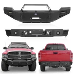 Black Front + Rear Bumper W/winch Plate Light For 2003-2005 Dodge Ram 2500 3500. Fixed Price $959.11.
