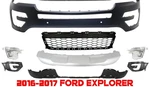 Front Bumper Cover Primed Plastic & Fog Lights Kit 2016-2017 Ford Explorer. Fixed Price $644.00.
