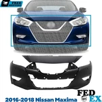 Front Bumper Cover For 16-18 Nissan Maxima Primed With Parking Aid Sensor Holes. Fixed Price $204.29.