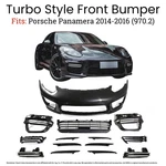 Porsche Panamera 14-16 970.2 Turbo Style Front Bumper Set With Led Day Lights. Fixed Price $1599.99.