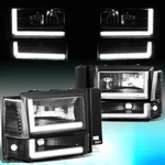 1991-1994 Ford Explorer Led Drl Bar Headlight Bumper Corner Lamp Set Black. Fixed Price $107.99.