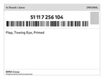 Genuine Bmw Flap, Towing Eye, Primed 51-11-7-256-104 New. Fixed Price $25.49.