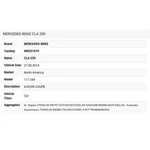 2014 Mercedes-benz CLA250 Electrical Wiring Harness A1175406307. Fixed Price $49.99.