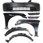 Front Bumper Cover Kit For 2001-2003 Honda Civic Coupe Sedan With Fender Liner. Fixed Price $353.80.