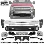 Front Bumper Chrome Kit With Brackets For 2007-2010 Chevy Silverado 2500HD 3500. Fixed Price $627.24.