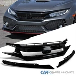 Fits 2016-2018 Honda Civic FK8 T-r Style Mesh Front Hood Bumper Grille+eyelids. Fixed Price $65.95.