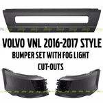 Volvo Vnl 2016-17 Style Bumper Set With Fog Cut-out Left Right Center. Fixed Price $550.00.