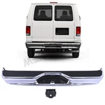 New 1992-2014 Ford Econoline Van Chrome Rear Step Bumper Assembly Completed. Fixed Price $184.99.