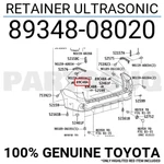 8934808020 Genuine Toyota Retainer Ultrasonic 89348-08020. Fixed Price $11.42.