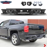 Powder Coated Steel Rear Bumper For 2007-2018 Chevy Chevrolet Silverado Off-road. Fixed Price $399.99.