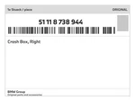 Genuine Bmw Crash Box, Right 51-11-8-738-944 New. Fixed Price $56.10.