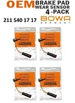 Mercedes W220 Front & Rear Brake Pad Wear Sensor Qty. #4 Oem (bowa) 2115401717. Fixed Price $49.49.
