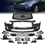 Front Bumper Cover W/grille Foglight For Infiniti Q50S Sport 2018-2024. Fixed Price $435.99.
