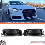 Black Front Fog Light Cover For Audi A4 B9 S-line S4 2016-18 Honeycomb Style. Fixed Price $59.99.