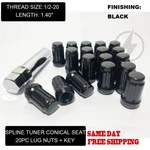 Black Spline Lug Nuts 1/2X20 1964-2014 Ford Mustang Shelby Gt 500 Boss. Fixed Price $23.79.