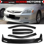 Fit 03-05 Honda Accord 4DR Mugen Style Pu Front Bumper Lip + Window Visor Vent. Fixed Price $170.99.