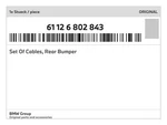 Genuine Bmw Set Of Cables, Rear Bumper 61-12-6-802-843 New. Fixed Price $95.04.
