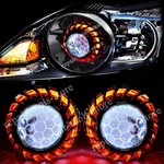 2.5'' Bixenon Hid Projector Blue Honeycomb Lens Red Led Cob Angel Eyes Headlight. Fixed Price $60.24.