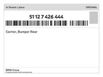 Genuine Bmw Carrier, Bumper Rear 51-12-7-426-444 New. Fixed Price $279.31.