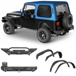 Steel Front Bumper Rear Fender Flares For 1987-1995 Jeep Wrangler Yj. Fixed Price $438.71.