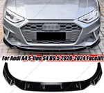 Front Bumper Spoiler Lip Kit For Audi A4 S4 B9.5 Sline 2020-2024 2021 Black. Fixed Price $70.49.