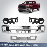 Chrome Front Bumper Cover Assembly For 2014 2015 Gmc Sierra 1500 W/o Sensor Hole. Fixed Price $474.99.