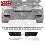 New Front Grille + Bumper Fog Light Covers Chrome For 2007-2010 Bmw X5. Fixed Price $105.66.