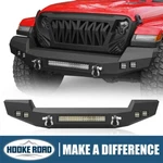 Hooke Road Front Bumper W/ Led Light Bar & D-ring For 18-26 Jeep Wrangler Jl Jt. Fixed Price $339.55.