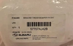 New Oem Subaru Upper Right Rear Bracket Part Number 57707AJ42B. Fixed Price $20.00.