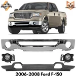 Front Bumper Chrome Steel & Fog Light Assembly Kit 2006-2008 Ford F-150. Fixed Price $400.00.