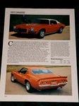 1972 Chevy Camaro Spec Sheet Info Photo Print Rs 396 Z28 Z/28 350 307. Fixed Price $8.99.