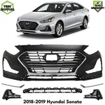 Front Bumper Cover Primed Plastic & Fog Lights Kit For 2018-2019 Hyundai Sonata. Fixed Price $390.00.